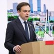 Minister finansów i gospodarki Andrzej Domański podczas konferencji prasowej w gmachu Ministerstwa F