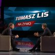 Kadr z programu Tomasza Lisa (z lewej) z udziałem Janusza Palikota (z prawej) w TVP2