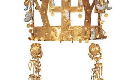 Korona z ozdobami Królestwo Silla, VI w. złoto