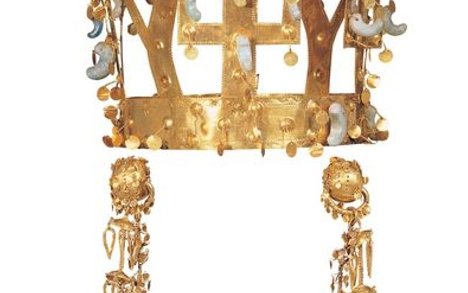 Korona z ozdobami Królestwo Silla, VI w. złoto