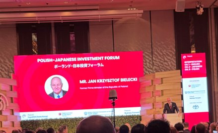 Jan Krzysztof Bielecki, były premier RP podczas przemówienia na Polsko-Japońskim Forum Inwestycyjnym