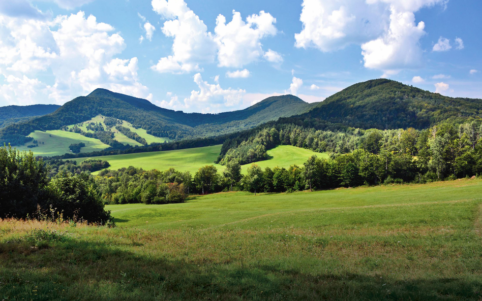 Współczesny widok na Górę Lackową, 997 m n.p.m., zwaną także Chorągiewką Pułaskiego (w ustnej tradyc