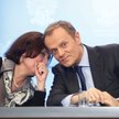 Rzecznik rządu Małgorzata Kidawa-Błońska i premier Donald Tusk