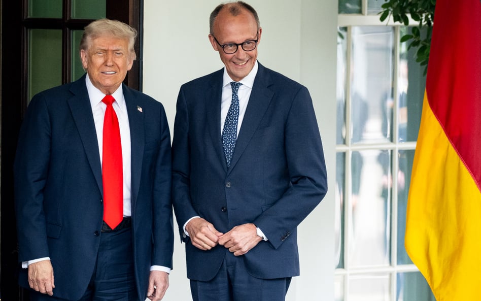 Prezydent USA Donald Trump i kanclerz Niemiec Friedrich Merz