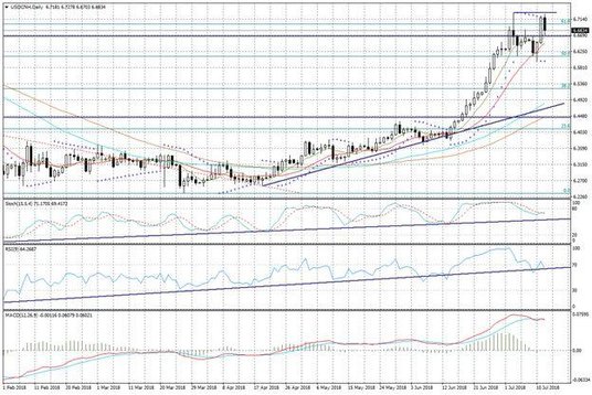 Wykres dzienny USDCNH