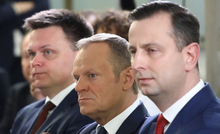 Lider Polski 2050, przewodniczący PO Donald Tusk i prezes PSL Władysław Kosiniak-Kamysz