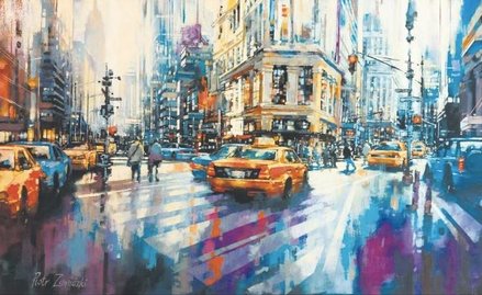 Powodzeniem na rynku cieszą się obrazy Piotra Zawadzkiego.