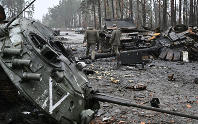 Rosyjski sprzęt wojskowy zniszczony w walkach pod Kijowem