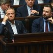 Premier Donald Tusk i wicepremier Władysław Kosiniak-Kamysz po głosowaniu, w którym Sejm nie uchwali