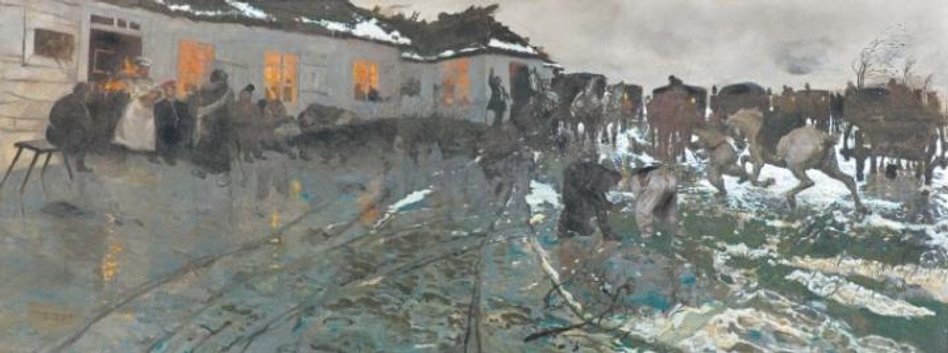 „Poranek przed karczmą” Józefa Chełmońskiego osiągnie rekordową cenę.