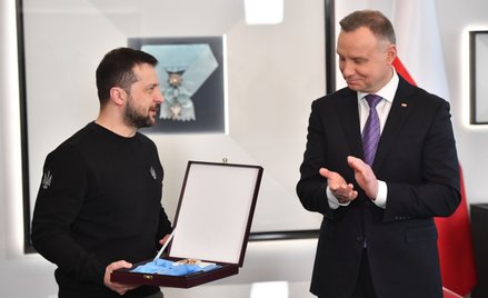Wołodymyr Zełenski otrzymał Order Orła Białego od Andrzeja Dudy w 2023 roku