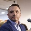 Łukasz Gibała podczas wieczoru wyborczego w swoim sztabie w Krakowie.
