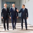 Prezydent USA Joe Biden, prezydent Andrzej Duda i premier Donald Tusk po wtorkowych rozmowach w Biał