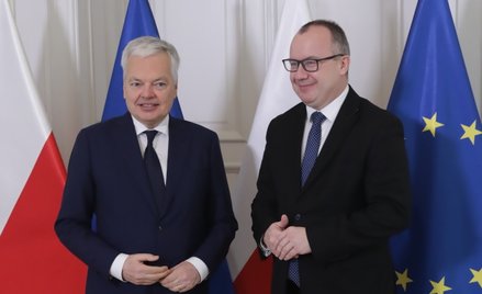 Didier Reynders na spotkaniu z Adamem Bodnarem w styczniu 2024 r. w Warszawie.