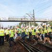 Związkowcy ze Śląsko-Dąbrowskiej "Solidarności" zablokowali tory kolejowe w Katowicach