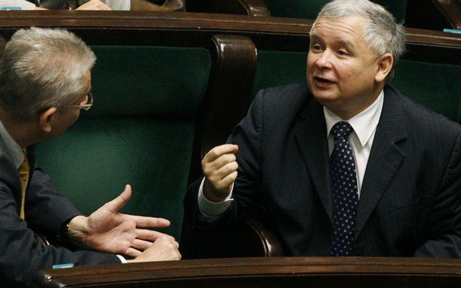 Jarosław Kaczyński (z prawej) i Ludwik Dorn