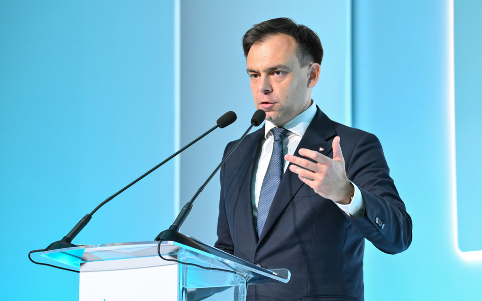 Minister finansów Andrzej Domański podczas otwarcia XV edycji Europejskiego Kongresu Finansowego w h