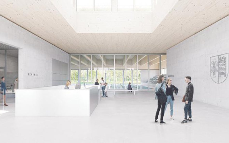 Obszerny hall pływalni da poczucie oodechu odwiedzającym