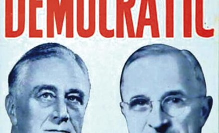 Plakat wyborczy prezydenta Roosevelta i kandydata na wiceprezydenta Harry'ego S. Trumana z 1944 r.