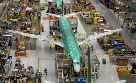 Samoloty Boeing 737 Max w zakładzie produkcyjnym firmy w Renton w stanie Waszyngton