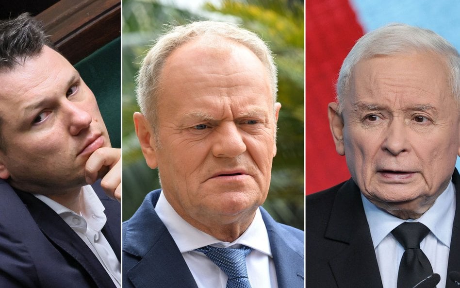 Sławomir Mentzen, Donald Tusk i Jarosław Kaczyński