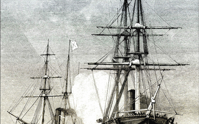Statek USS „San Jacinto” zatrzymuje brytyjski parowiec pocztowy „Trent”, 1861 r.