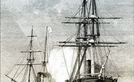 Statek USS „San Jacinto” zatrzymuje brytyjski parowiec pocztowy „Trent”, 1861 r.