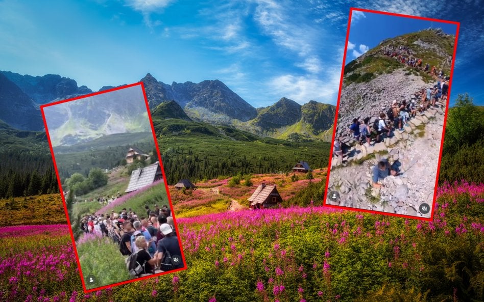 Tłumy turystów na szlakach górskich. W miniony weekend Tatry przeżywały prawdziwe oblężenie