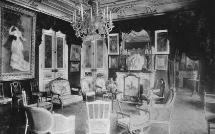 The grand salon at Rue de Rome with 'Dance in the City' by Renoir