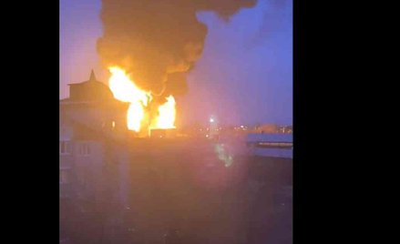 Pożar w składzie paliw w Biełgorodzie