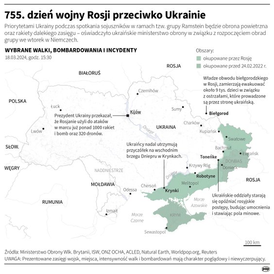 Tak wyglądała sytuacja na froncie na Ukrainie w 755 dniu wojny