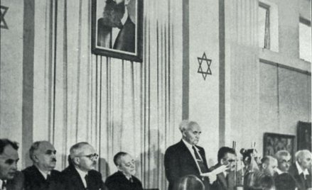 David Ben Gurion odczytuje deklarację niepodległości o ustanowieniu Państwa Izrael