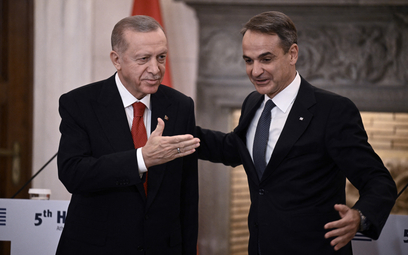 Prezydent Turcji Recep Tayyip Erdogan i premier Grecji Kiriakos Mitsotakis.