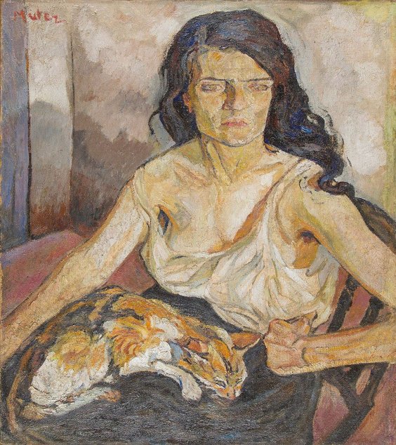 Obraz Meli Muter „Dziewczyna z kotem” pochodzi z 1918 roku.