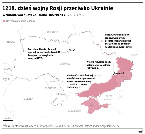 Tak wyglądała sytuacja na froncie w 1218 dniu wojny
