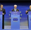 Premier Hiszpanii Jose Luis Rodriguez Zapatero, przewodniczący Rady Europejskiej Herman Van Rompuy i