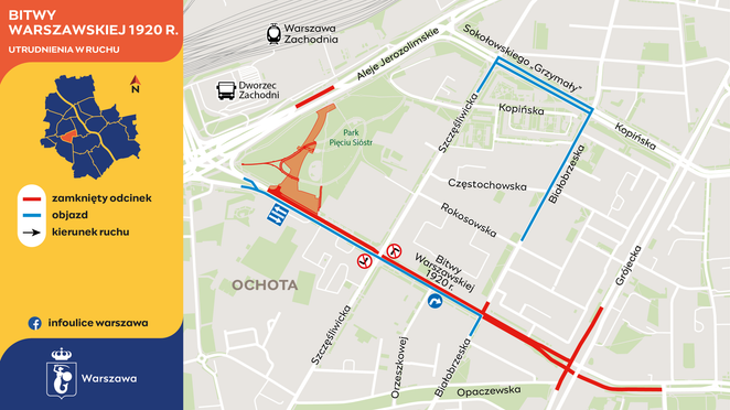 Utrudnienia drogowe na Ochocie