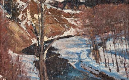 Witkacy, Pejzaż zimowy z rzeką, 1906