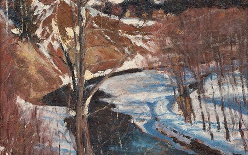 Witkacy, Pejzaż zimowy z rzeką, 1906