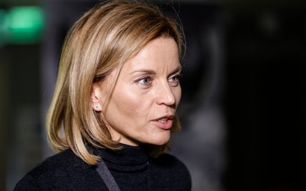 Małgorzata Foremniak podczas konferencji prasowej po premierze filmu "Czerwony Pająk"