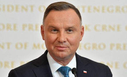 Prezydent Andrzej Duda podczas konferencji prasowej w Czarnogórze