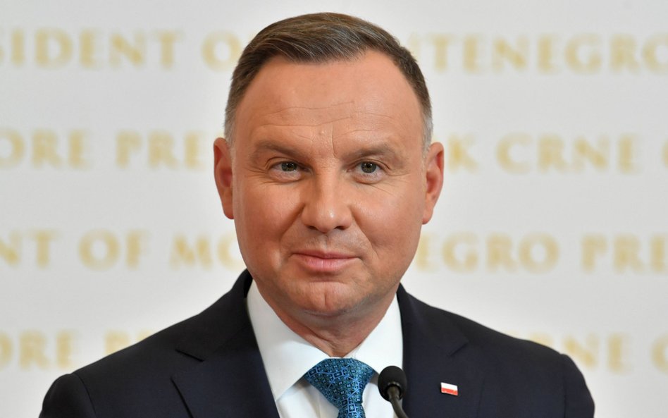 Prezydent Andrzej Duda podczas konferencji prasowej w Czarnogórze