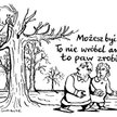 Komentarz rysunkowy. Paw zrobił na głowę