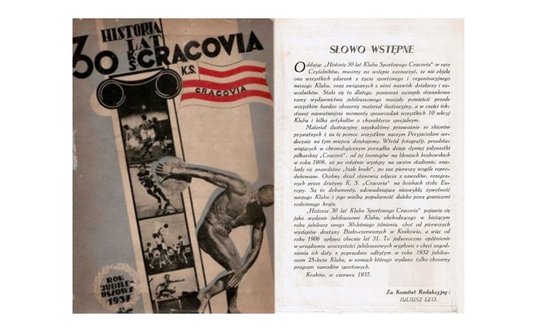 Wydawnictwo rocznicowe na jubileusz 30-lecia KS Cracovia, 1937 r.