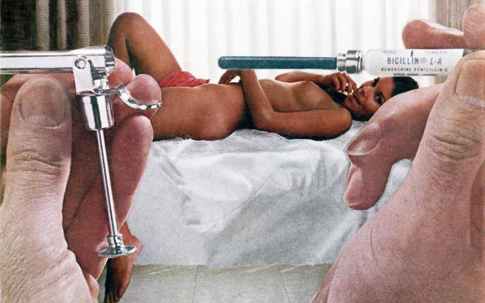 Bicillin z cyklu Body Beautiful, or Beauty Knows No Pain, (c 1965-72); fotomontaż; dzięki uprzejmośc