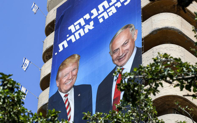 Olbrzymi banner wyborczy Likudu w Tel Awiwie