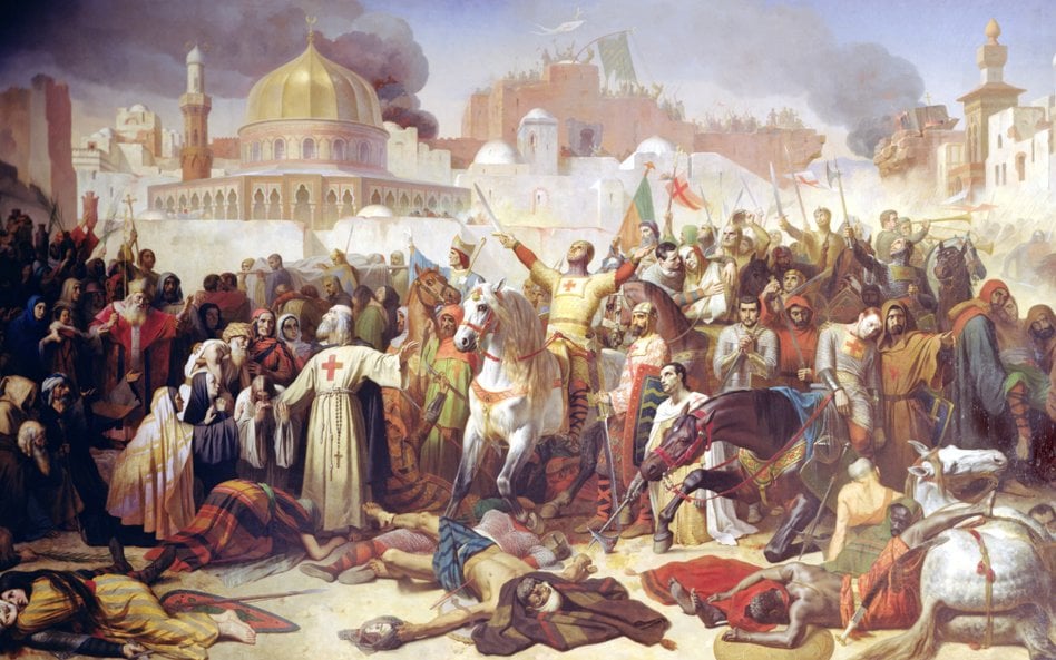 Émile Signol, „Zdobycie Jerozolimy przez krzyżowców, 15 lipca 1099 r.” – obraz z 1847 r.
