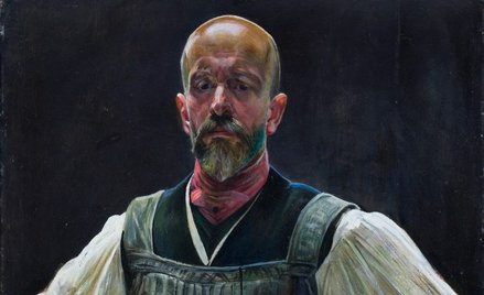 „Autoportret", 1908–1915, olej na dykcie