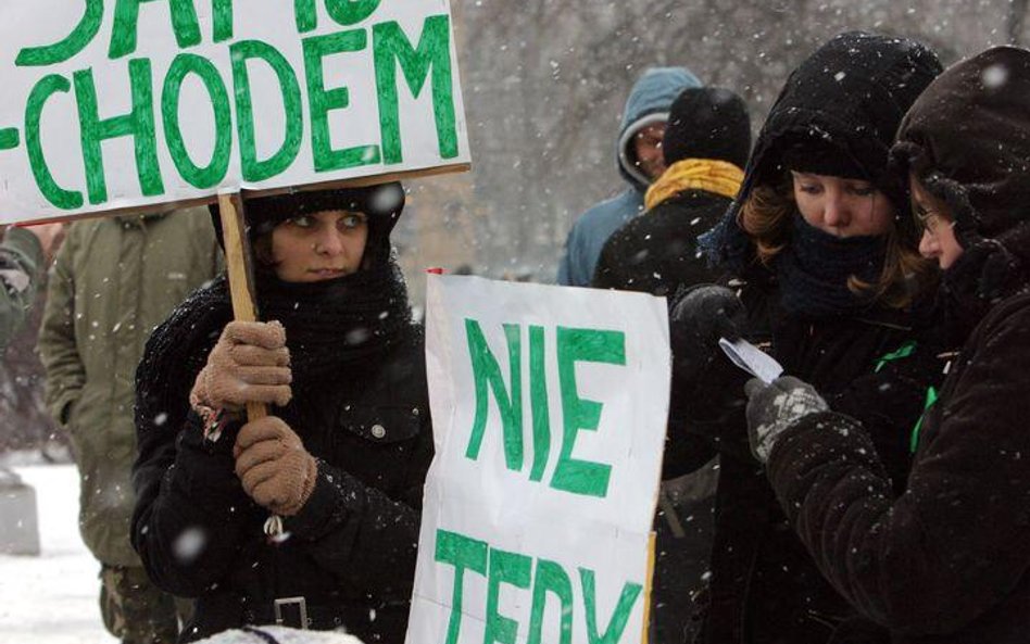 Protest ekologów w Dolinie Rospudy