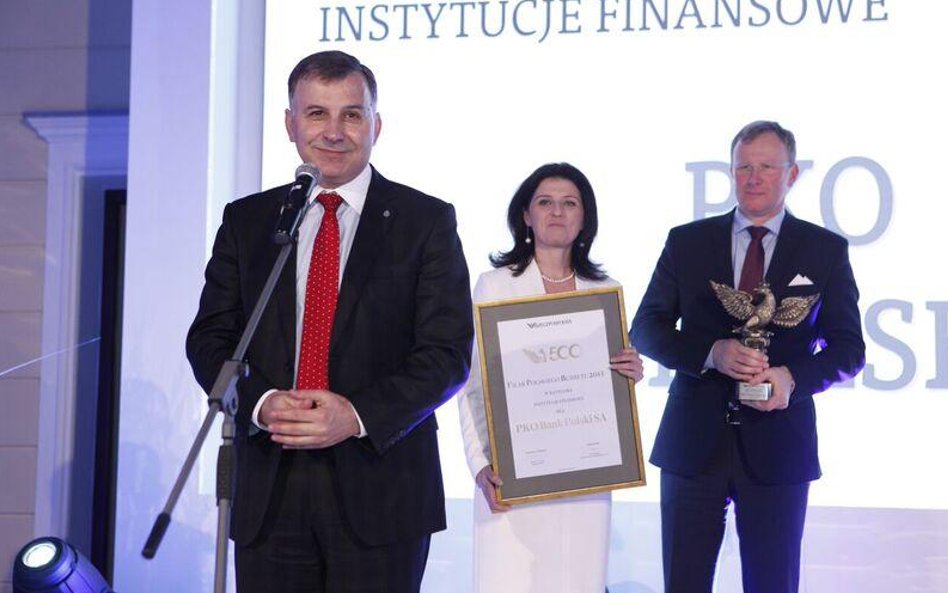 Zbigniew Jagiełło (prezes PKO BP), Ilona Antoniszyn-Klik (wiceminister gospodarki), Bogusław Chrabot